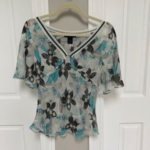 The Limited Sheer Floral Blouse